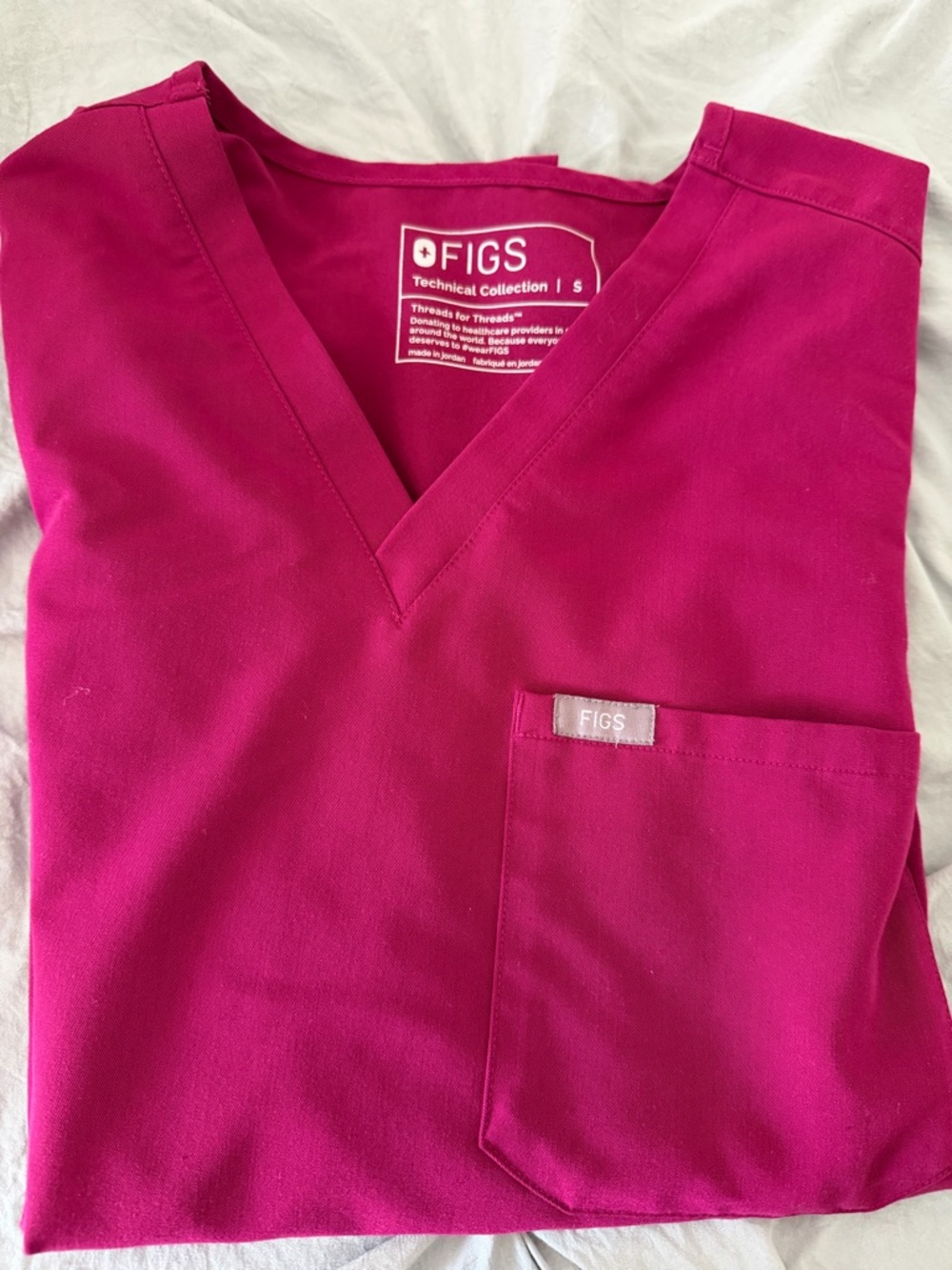 FIGS Women's V-Neck One Pocket Scrub Top Size Small